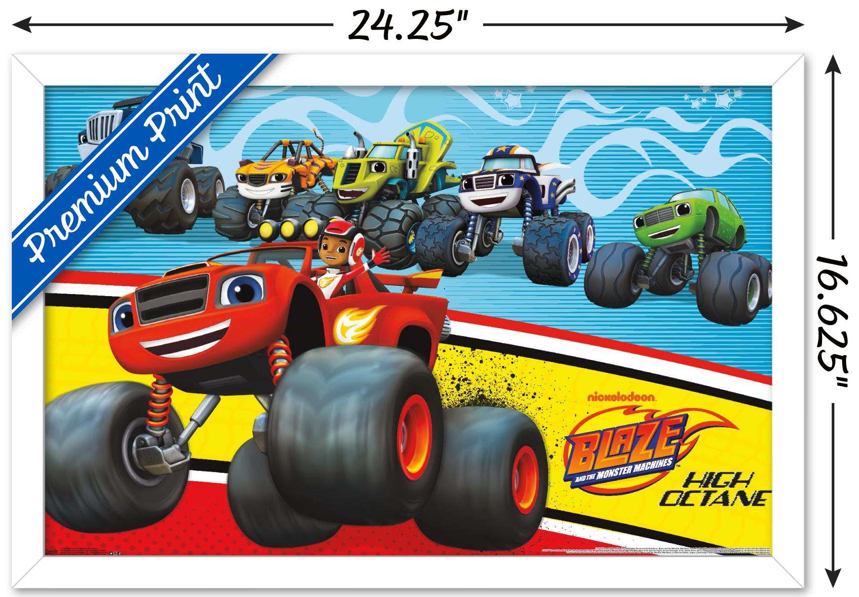 Nickelodeon Blaze and the Monster Machines Wall Poster, 14.725" x 22.375", Framed