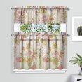 thumbnail image 2 of Pioneer Kitchen Curtains and Valance Set 36 Inch Tier Painting Watercolor Rose Flower 3 Pieces Set Dining Room Small Curtain Drapes Cafe Curtains Valance for Home Decor Rod Pocket, 2 of 6