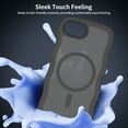 thumbnail image 5 of For iPhone 16e Magnetic Phone Case,Compatible with Mag-safe,Wavy Frame Cute Design,Shockproof Anti-fall Translucent Matte Skin-Feel  Durable Rugged Thin Fit Phone Case,Black, 5 of 6