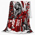 thumbnail image 2 of Festive T-Rex Christmas Scene Graphic, Festive Holiday Scene, Warm Flannel Blanket for Living Room and Family Room, Art Lovers Christmas Gift, Festive Home Decor, 2 of 9