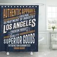 thumbnail image 1 of ARTJIA Blue College Vintage Los Angeles Graphics Old School for Athletic Badge Brand Denim Emblem Jean Shower Curtain 60x72 inch, 1 of 1