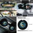 thumbnail image 5 of Yuyamidu Panda Car Seat Cover for Sedan SUV Moon Steering Wheel Cover Seatbelt Pads Blue Flower Handbrake Cover Gear Shift Knob Cover Trash Can Armrest Cover Rearview Mirror Cover Coasters, 14 Pack, 5 of 7