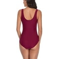 thumbnail image 6 of Summersunshine Maternity One Piece Swimwear Front Cross Pregnancy Swimsuit Bathing Suit Maternity Bikini Wine Red S, 6 of 7