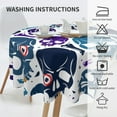 thumbnail image 6 of ZICANCN Round Table Cloths 60 Inch, Crazy Blue Skeletons Skulls Table Cover Waterproof Washable Outdoor Picnic Tablecloth, 6 of 8