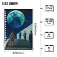 thumbnail image 2 of FORMRS 1-Subject Spiral Notebook 8" x 5" College Ruled 60 Refillable Sheet A5 Hard Cover, 2 Pack, Blue Planet, 2 of 7