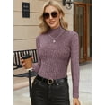 thumbnail image 2 of MOYIKO Mock Turtleneck Long Sleeve Shirts for Women Fitted Thermal Undershirts Lightweight Trendy Tops, 2 of 7