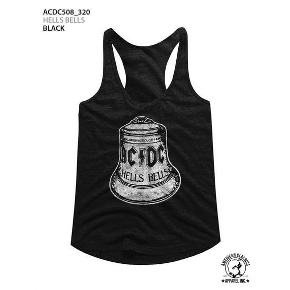 AC/DC Hells Bells Black Junior Women's Racerback Tank Top T-Shirt
