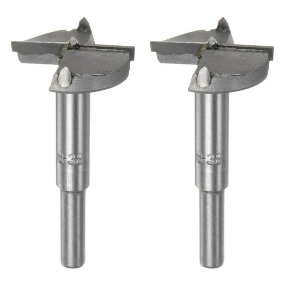 Uxcell 2 Piezas Brocas Forstner 38mm (1-1/2") Broca de Carburo de Tungsteno para Bisagra de Madera Carpintería