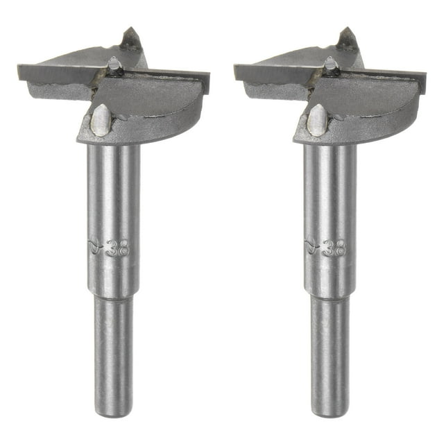 Uxcell 2 Piezas Brocas Forstner 38mm (1-1/2") Broca de Carburo de Tungsteno para Bisagra de Madera Carpintería