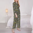 thumbnail image 3 of Lsque Modern Yellow Excavator Pattern Long Sleeve Pajama Set for Women - Soft 2-Piece Sleepwear and Loungewear Set with Pockets, Comfy Nightwear-Medium, 3 of 7