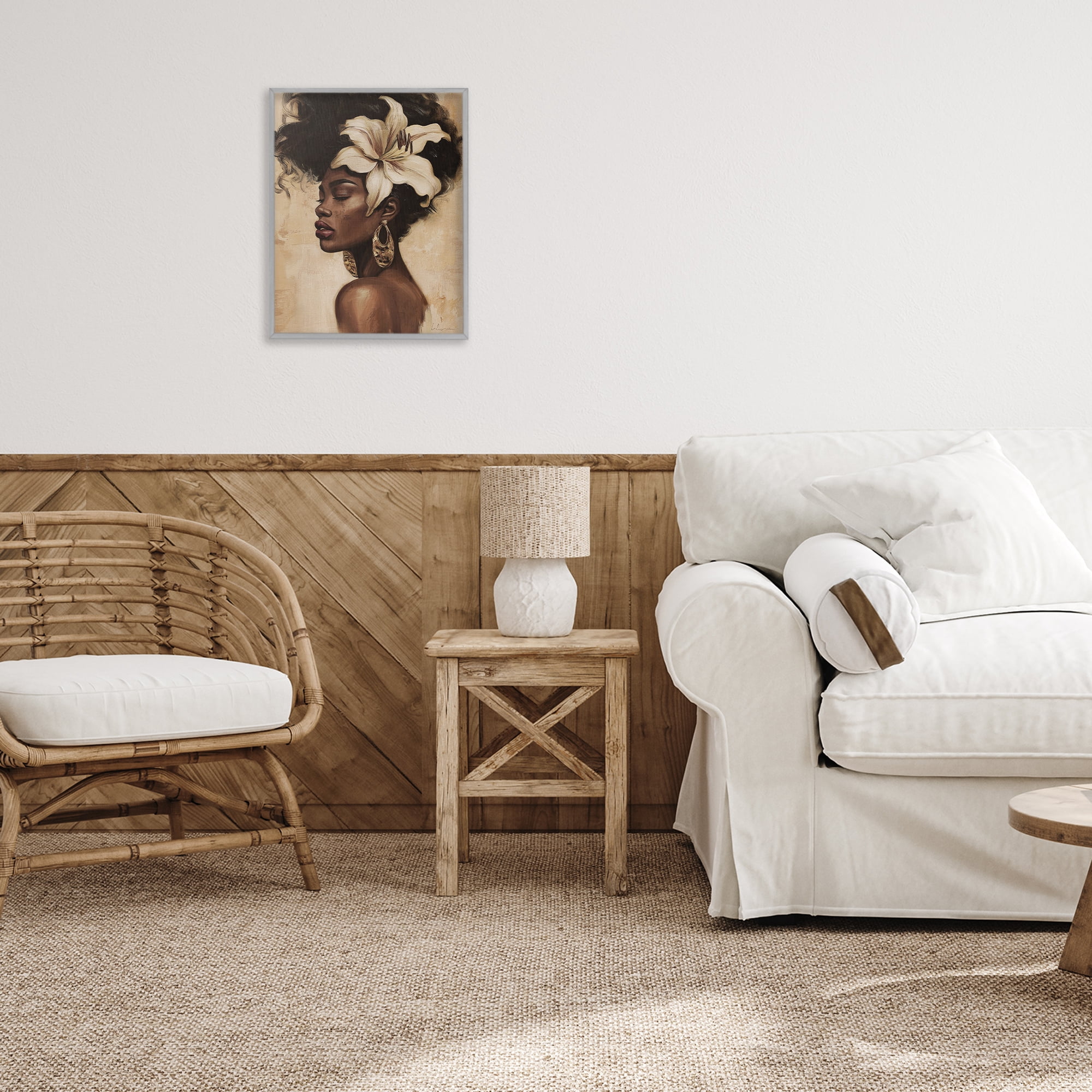 Stupell Industries Nocturne In Ivory Gray Framed Giclee Art, design by Svetlana Aleynikova