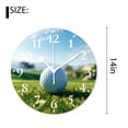 thumbnail image 2 of 14 Inch Wall Clock Battery Operated Silent Clock Decorative for Office, Kitchen, Outdoor, Living Room，Sport Golf Ball Sunsetm Creative, 2 of 4
