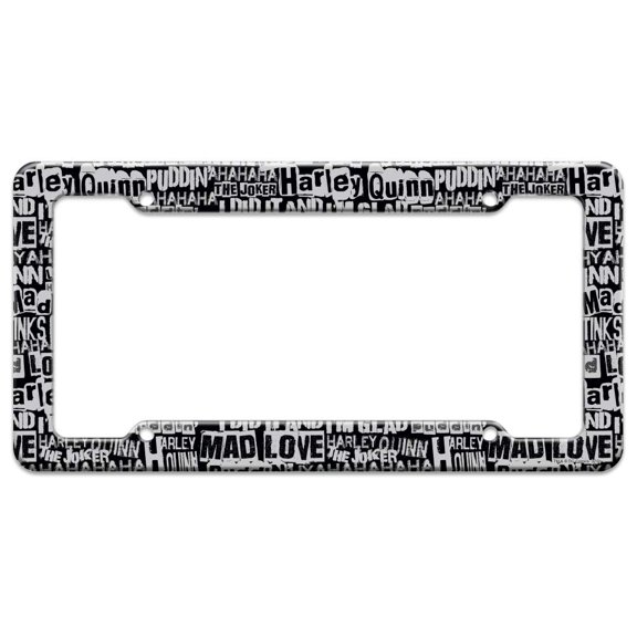 Harley Quinn Ransom Pattern License Plate Tag Frame