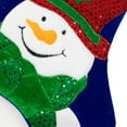 thumbnail image 7 of Northlight 20" Royal Blue Embroidered Velveteen Snowman Christmas Stocking with White Cuff, 7 of 7