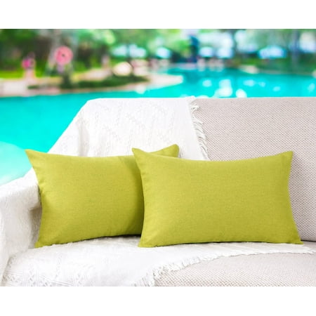 Lot de 2 housses de coussin imperméables pour l'extérieur, housse de coussin  de jardin pour canapé de terrasse, canapé, décoration de la maison en  polyester, 30,5 x 50,8 cm, vert olive