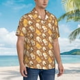 thumbnail image 2 of KLL Men's Hawaiian Shirt Short Sleeve Button Down Beach Shirts-Cartoon Bulldog, 2 of 5