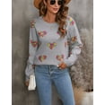 thumbnail image 3 of Sweaters for Women Crew Neck Long Sleeve Womens Sweaters Colorful Jacquard Heart Print Winter Sweaters Alsol Lamesa, 3 of 6