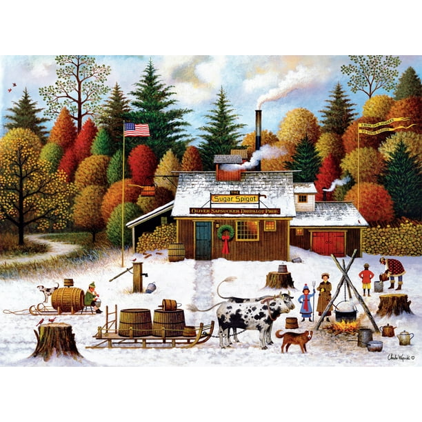 Buffalo Games Charles Wysocki Vermont Maple Tree Tappers 1000