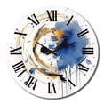 thumbnail image 2 of Designart "Abstract Circle Texture in Dark Blue & Gold V III" Modern Geometric Oversized Wall Clock, 2 of 5