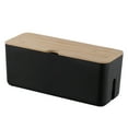thumbnail image 1 of Shisuyan Cord Organizer Box Cord Organizer Black Plastic 1Pcs 34x14Cm, 1 of 8