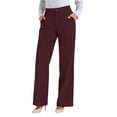 thumbnail image 3 of acuever Suit Trousers Women's High Waist Trousers Wide Leg Fabric Elegant Straight Leg Business Outfit Chic Pleated Trousers Long Summer Women's Casual Pants Wine Hidden Waistband Pocket（3Xl）, 3 of 7