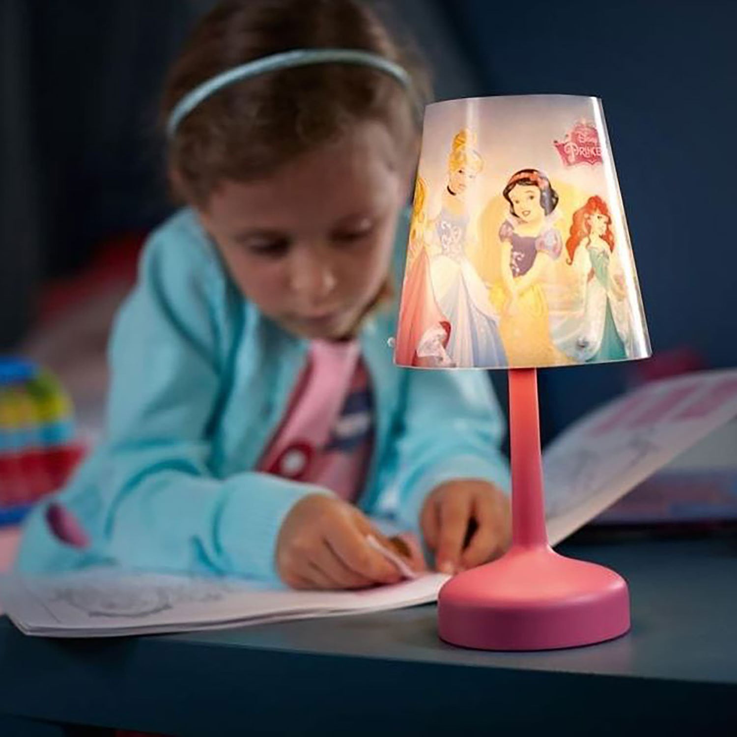 PHILIPS Disney Princess Table Lamp and Battery Power LED Push Touch Night Light 