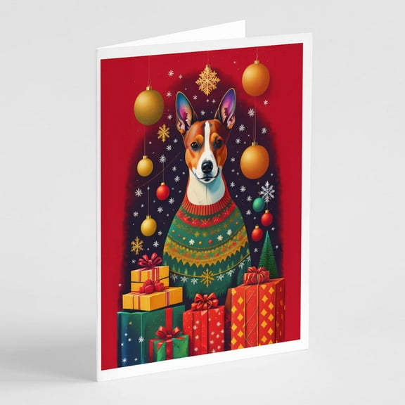 Basenji Holiday Christmas Greeting Cards Pack of 8 7 in x 5 in