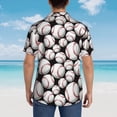 thumbnail image 6 of Balery Cute Baseball Print Men's Hawaiian Shirts Short Sleeve Beach Shirt Relaxed Fit Vacation Button Down Shirts-3X-Large, 6 of 9