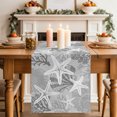thumbnail image 2 of Table Runners 70 Inches Long Dress Scarves, Grey Starfish Farmhouse Coffee/Dining/Kitchen Table Decor, Holiday Table Runner, Coral Shell Ocean Vintage Coastal 13x70 Inch, 2 of 9