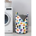 thumbnail image 3 of Colorful Laundry Bag, Modern Colorful Doodle Style Whimsical Heart Shapes on a Plain Background, Hamper Basket with Handles Drawstring Closure for Laundromats, 13" x 19", Multicolor, by Ambesonne, 3 of 4