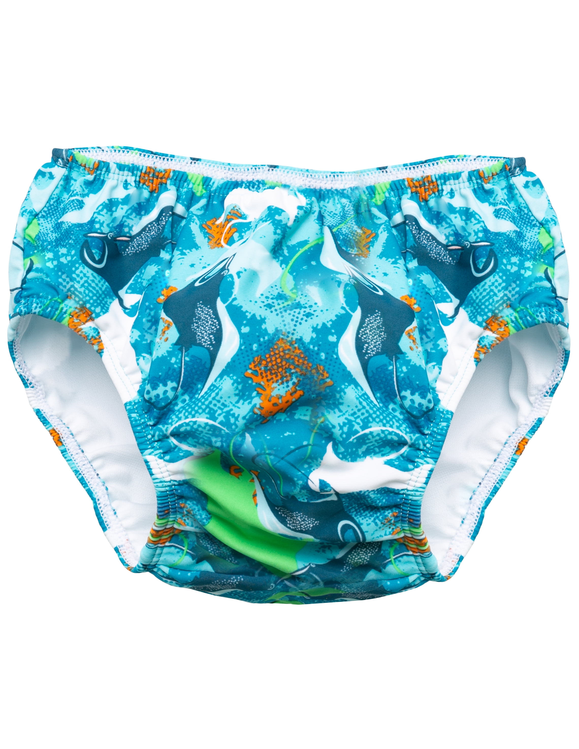 SunBusters Boy's Reusable Swim Diapers, Sapphire Manta Ray, 2XL