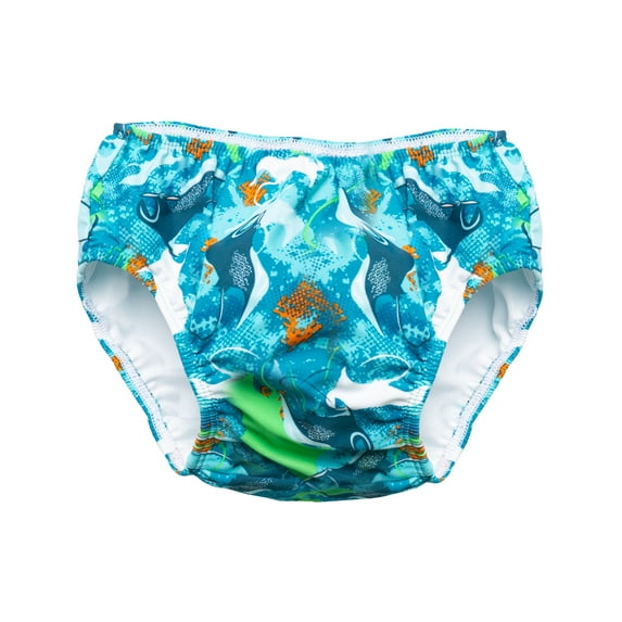 SunBusters Boy's Reusable Swim Diapers, Sapphire Manta Ray, Medium
