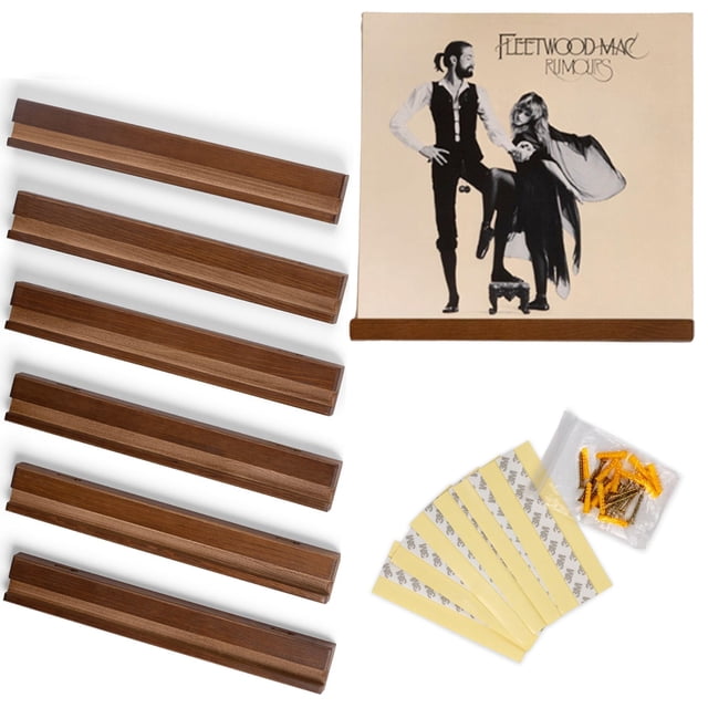 Soporte de vinilo para pared con soporte para discos, estilo boticario retro, paquete de 6