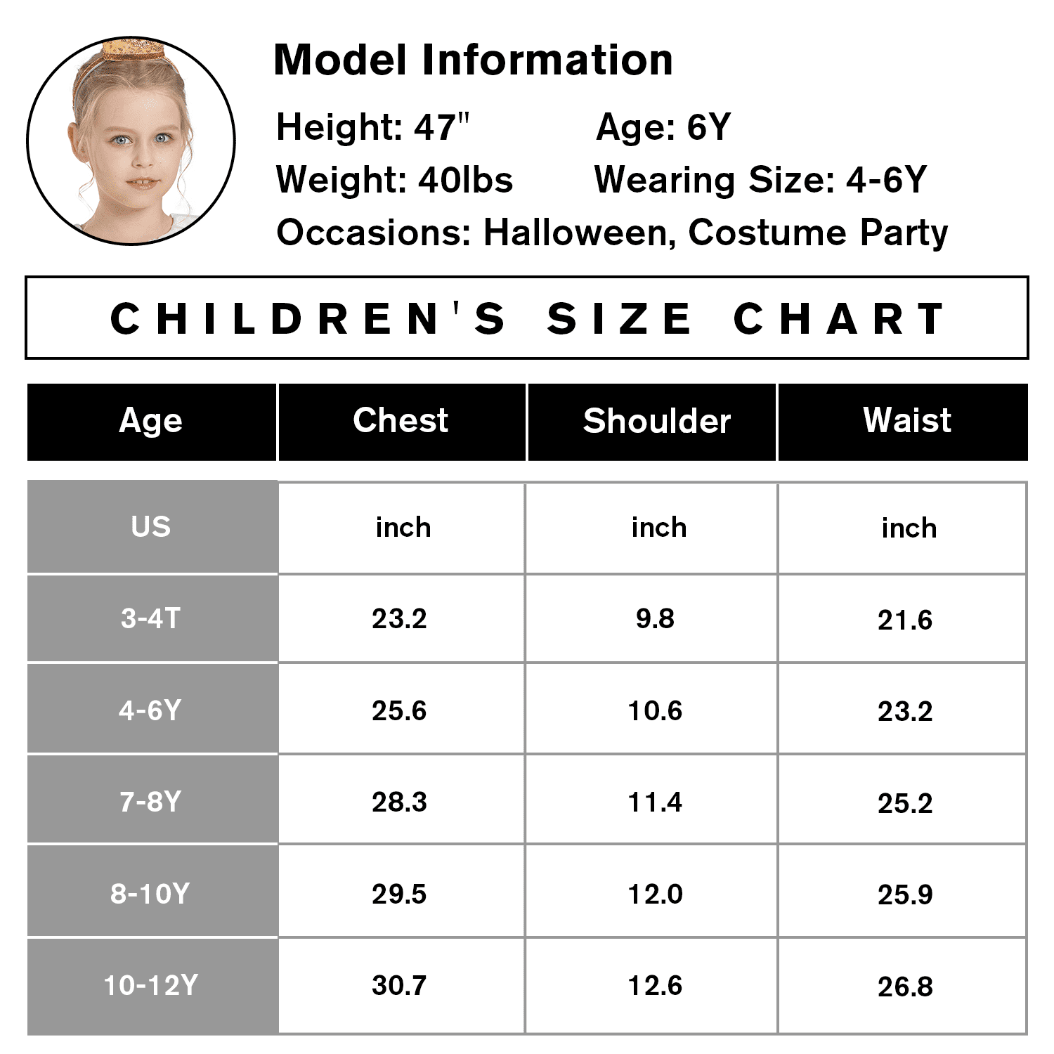 Girls Princess Costume Set, Kids Halloween Fancy Dress Crown Headband Gloves Wand Suit 3-12Years
