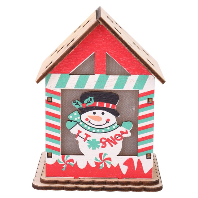Decoración de cabina ooden mini casa de Navidad delicada no tóxica para decoración de mesa sala de estar hogar decoración de Navidad ANGGREK Otros