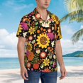 thumbnail image 2 of Lsque Sunflowers Mushrooms pattern Hawaiian Shirt for Men, Unisex Summer Beach Casual Short Sleeve Button Down Shirts-Small, 2 of 9