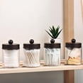 thumbnail image 3 of Contenedor de Hisopos de Algodón para Baño, Paquete de 6, Organizador de Maquillaje para Encimera, de Vidrio Transparente., 3 of 5