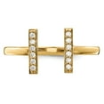 thumbnail image 4 of Solid 14k Yellow Gold Diamond Double Bar Ring Band Size 8.5 (.096 cttw.), 4 of 6