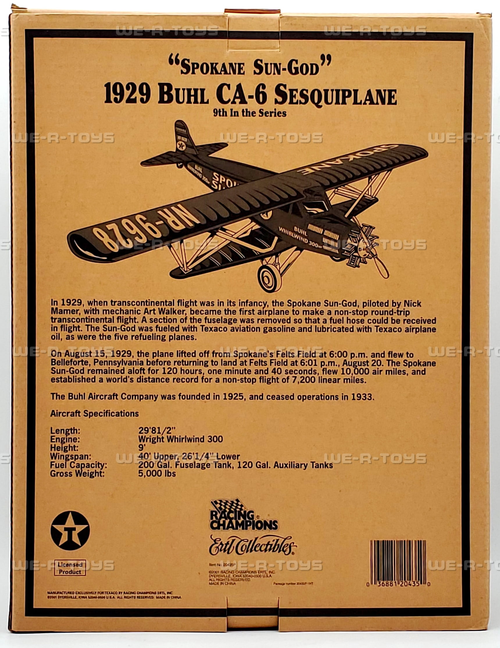 Wings of Texaco 1929 Buhl CA-6 Sesquiplane Spokane Sun God Die  display picture 1