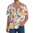 thumbnail image 3 of Fotbe Butterflies and Roses print Short Sleeve Button Down Shirts for Men Casual Summer Beach Wrinkle Free Shirt-Medium, 3 of 7