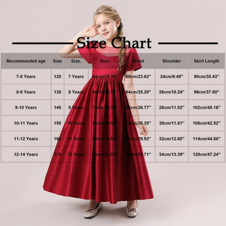 HaiMao Flower Girls Dresses formal Party Girl Wedding Dresses Vintage Satin  Child Princess Communion Pageant Prom Gowns White 12 Years - Walmart.com