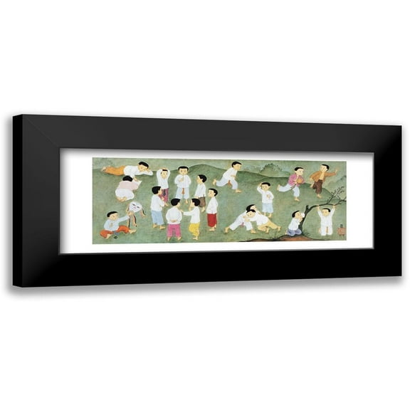 Mai-Thu 14x7 Black Modern Framed Museum Art Print Titled - La recreation