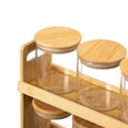thumbnail image 5 of Basicwise Versatile 2-Tier Bamboo Spice Rack and Pantry Organizer with 6 Glass Jars – Perfect for Countertop Storage in Kitchens to Keep  Seasoning Containers Neatly Displayed and Easily Accessible, 5 of 10