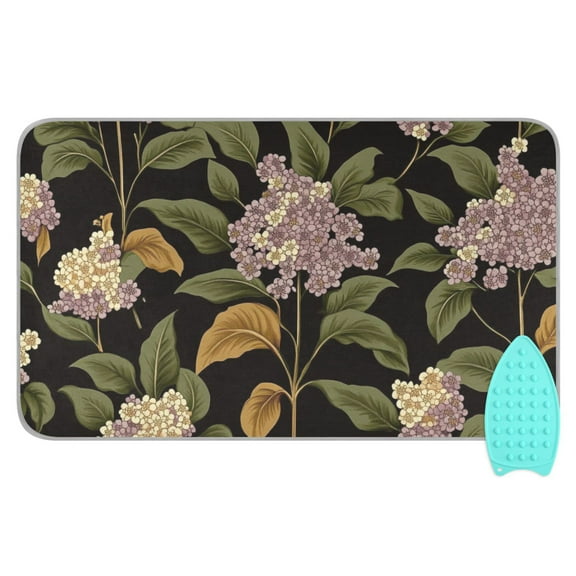 Vintage Flowers and Leaves Ironing Mat Blanket for Table Top Travel Portable Ironing Board Pad 47.2x27.6 Inch