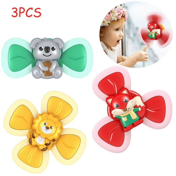 OUSITAID 3Pcs Suction Cup Spinning Top Toy, Spin Sucker Spinning Top Spinner Toy, Bath Toys, Safe Interesting Table Sucker Gameplay Early Learner Toys for Toys Kids Girls Boys