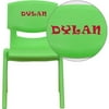 Flash Furniture Personalized Green Plastic Stackable School Chair with 12'' Seat Height