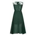 thumbnail image 5 of Bigersell Formal Dresses for Women Evening Party Midi Dress Summer Round Neck Sleeveless Cocktail Party Dress Mesh Waited Ruffle A-Line Flowy Dresses Asymmetrical Dress Style B-18 Army Green-R S, 5 of 5