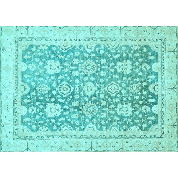 Ahgly Company Indoor Rectangle Oriental Light Blue Traditional Area Rugs, 5' x 8'