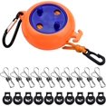 thumbnail image 1 of Tendedero Retráctil para Acampar de 8m Tendedero Antibobinado Portátil para Viajes con 10 Hebillas Fijas y 20 Pinzas para Ropa para Viajes en Exteriores e Interiores (Naranja), 1 of 5