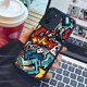 thumbnail image 4 of ¡Exprese su estilo con esta llamativa funda para teléfono plateada colorida de doble capa mate con dibujos animados para iPhone!, 4 of 4